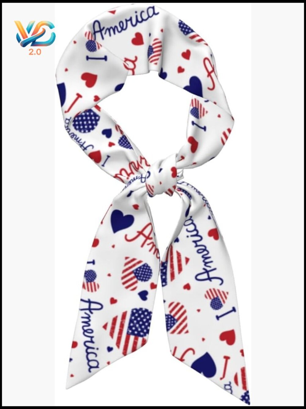 Satin Scarf Bag Handle Wrap Fashion Double-Sided Print 46.9x3.1 in